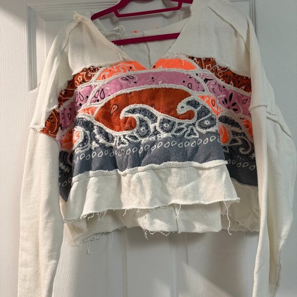 Free People All Time Bandana Sunset Hoodie XS - Picture 1 of 4